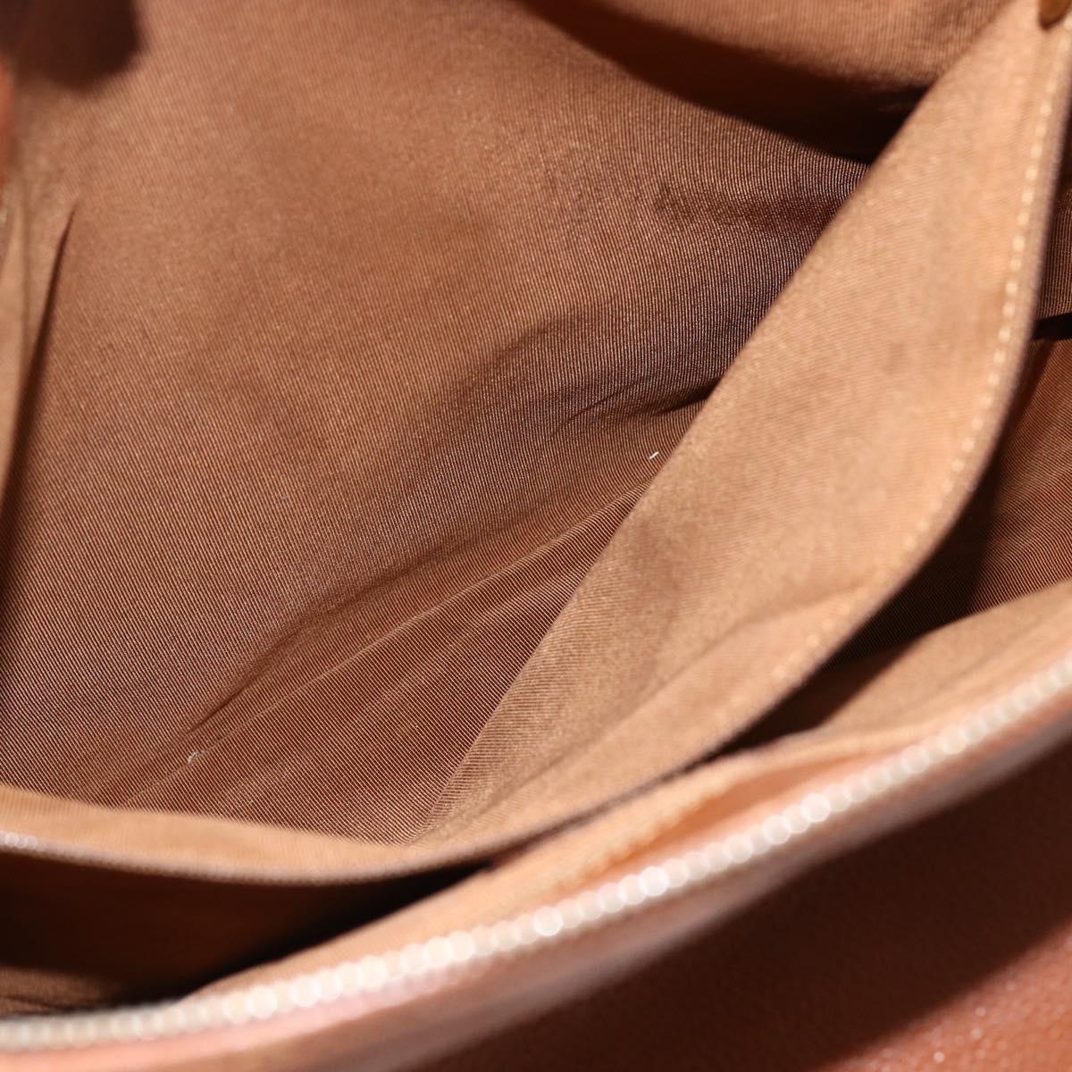 CHANEL Tote Bag Caviar Skin Brown Gold CC Auth bs33137