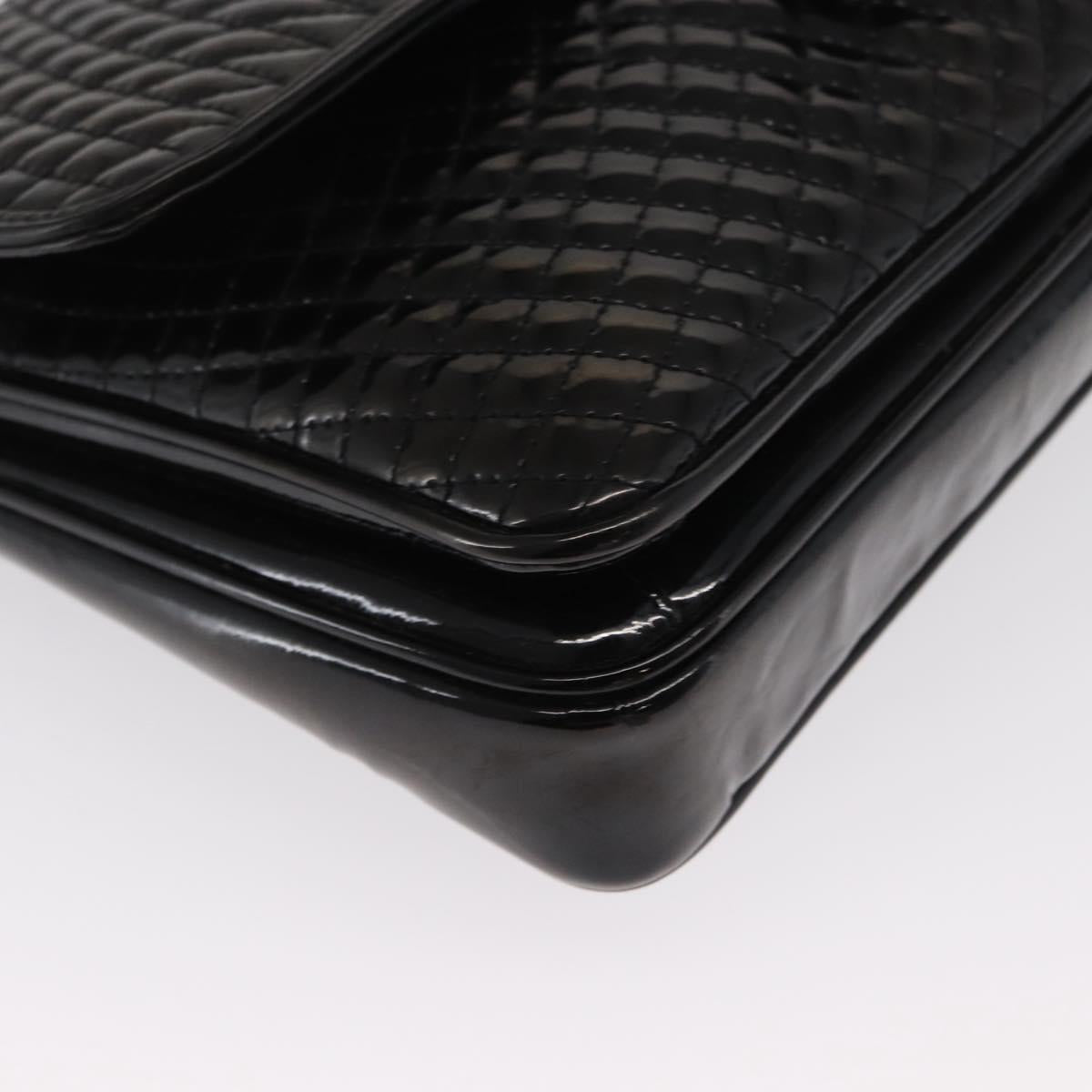 BALLY Chain Shoulder Bag Patent leather Black Gold Auth bs33141