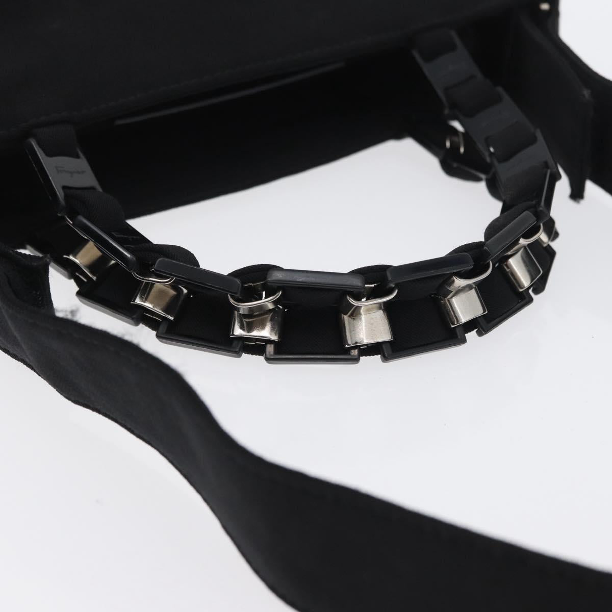 Salvatore Ferragamo Hand Bag Canvas 2way Black Auth bs33146