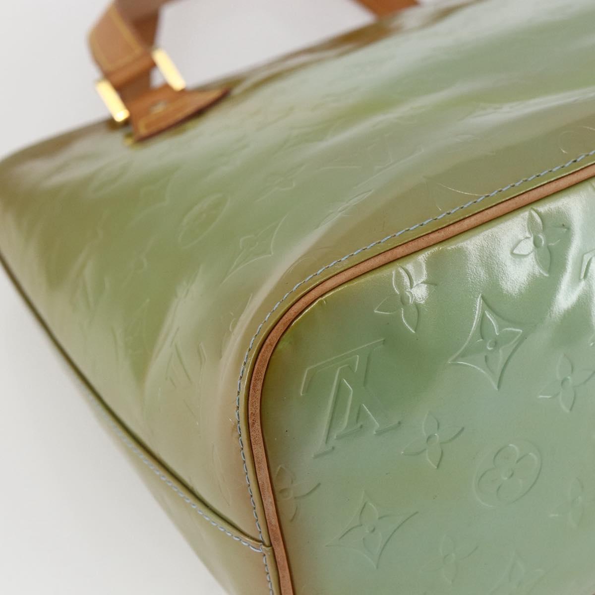 LOUIS VUITTON Monogram Vernis Houston Hand Bag Baby Blue M91005 LV Auth bs33150