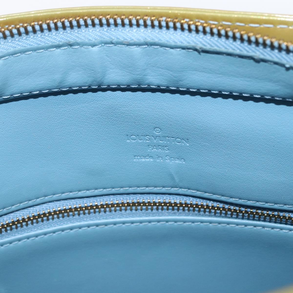 LOUIS VUITTON Monogram Vernis Houston Hand Bag Baby Blue M91005 LV Auth bs33150