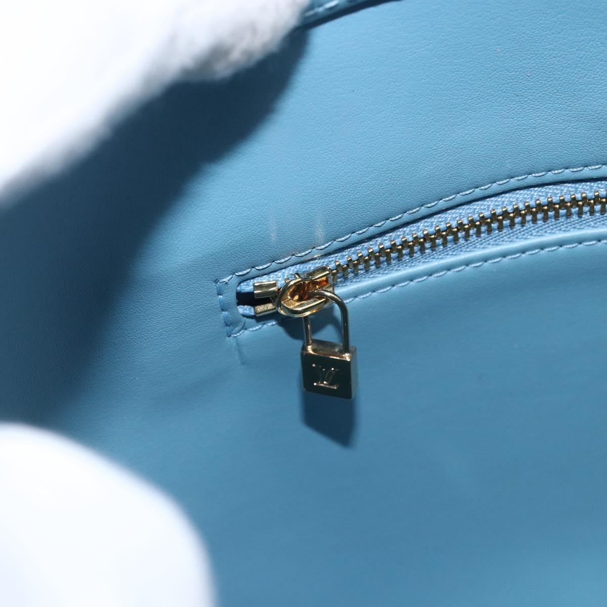 LOUIS VUITTON Monogram Vernis Houston Hand Bag Baby Blue M91005 LV Auth bs33150