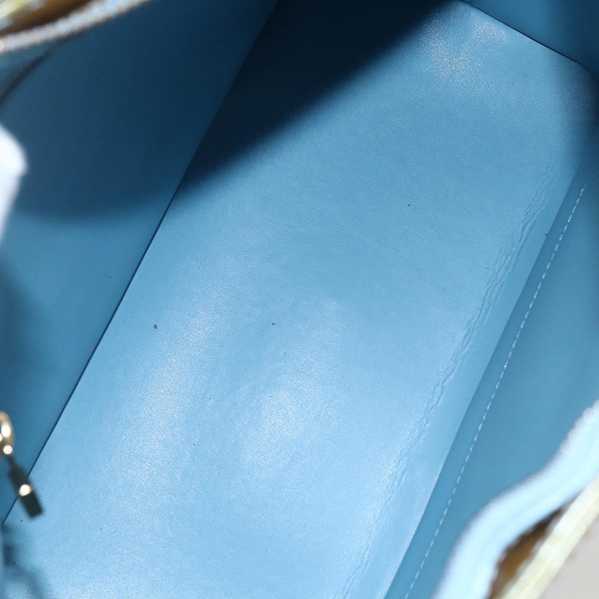 LOUIS VUITTON Monogram Vernis Houston Hand Bag Baby Blue M91005 LV Auth bs33150