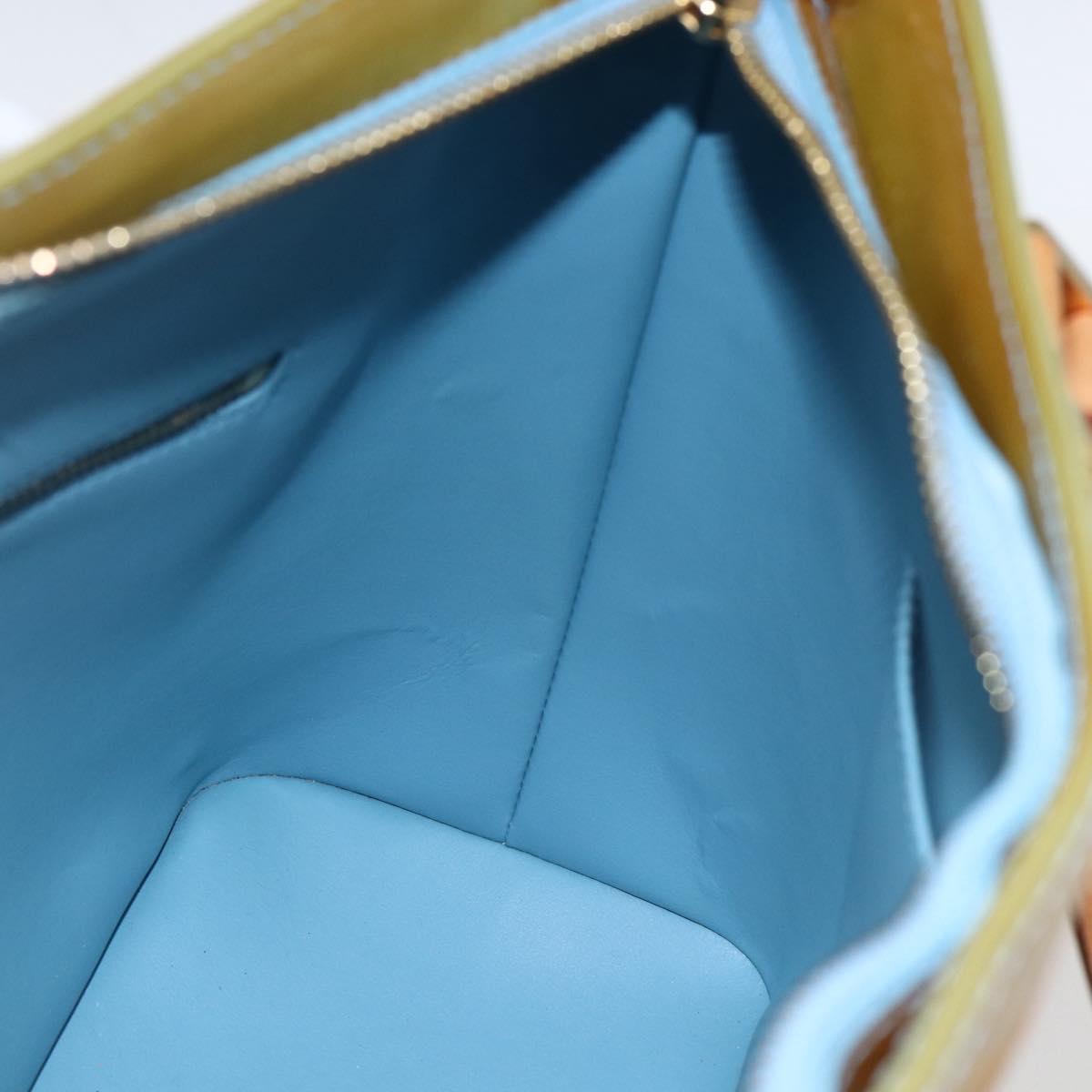 LOUIS VUITTON Monogram Vernis Houston Hand Bag Baby Blue M91005 LV Auth bs33150