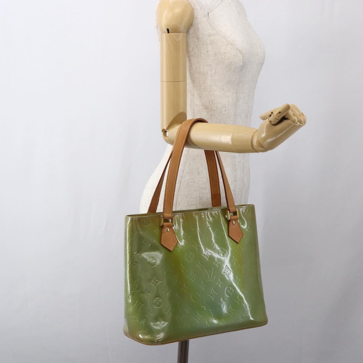 LOUIS VUITTON Monogram Vernis Houston Hand Bag Baby Blue M91005 LV Auth bs33150