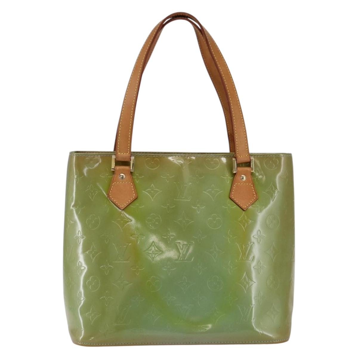 LOUIS VUITTON Monogram Vernis Houston Hand Bag Baby Blue M91005 LV Auth bs33150