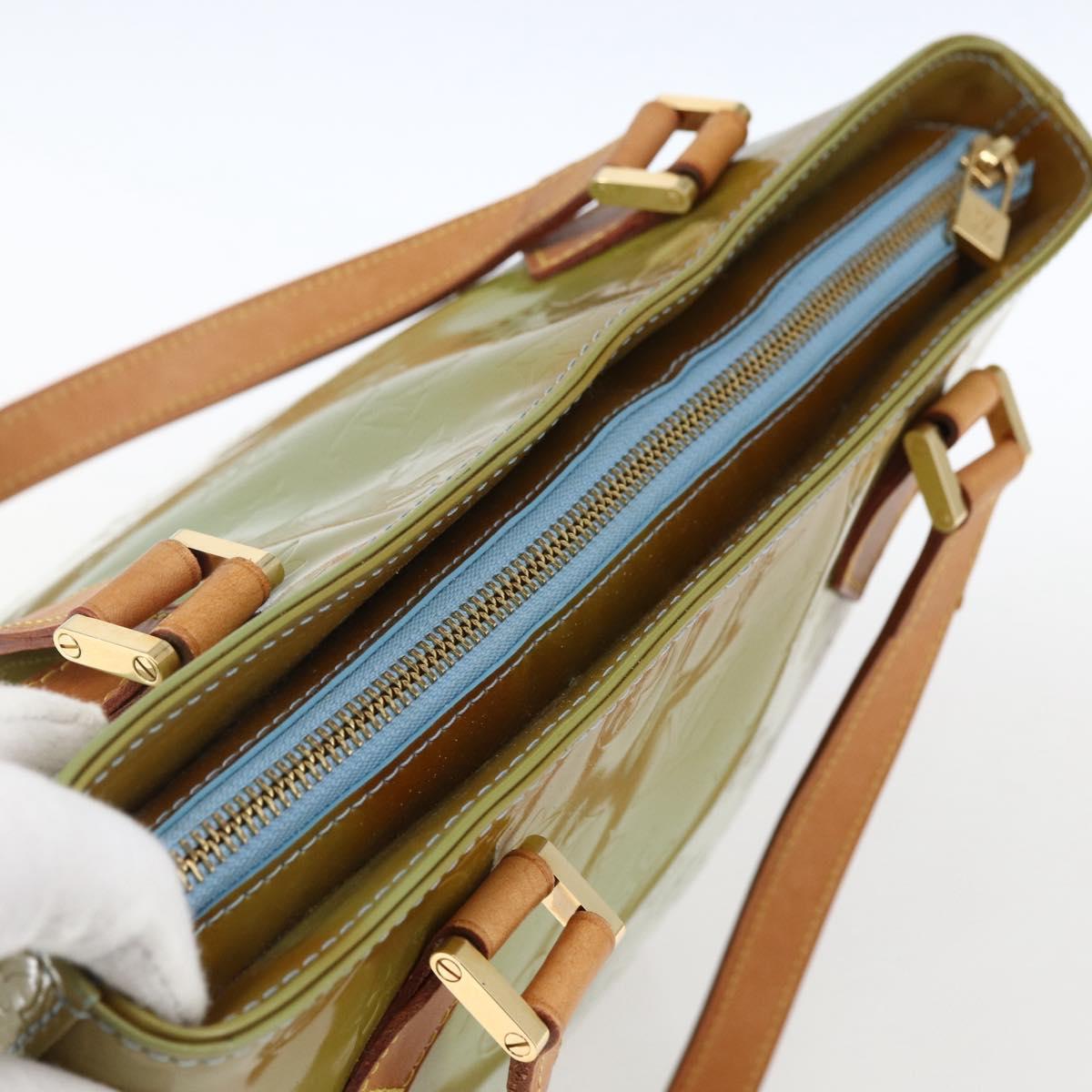 LOUIS VUITTON Monogram Vernis Houston Hand Bag Baby Blue M91005 LV Auth bs33150