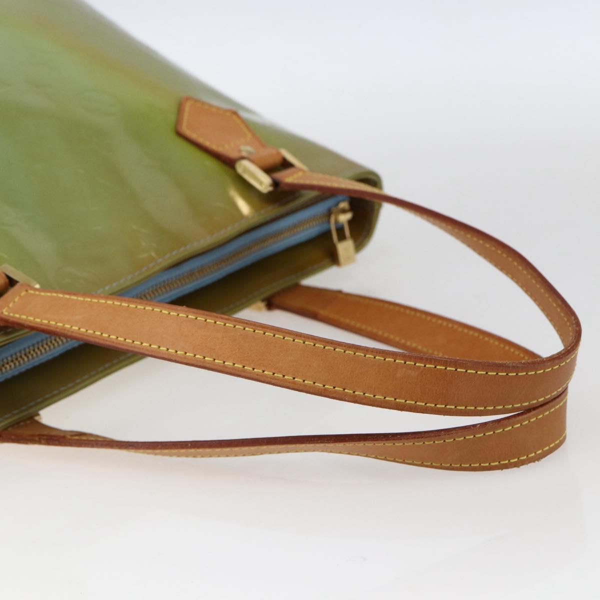 LOUIS VUITTON Monogram Vernis Houston Hand Bag Baby Blue M91005 LV Auth bs33150