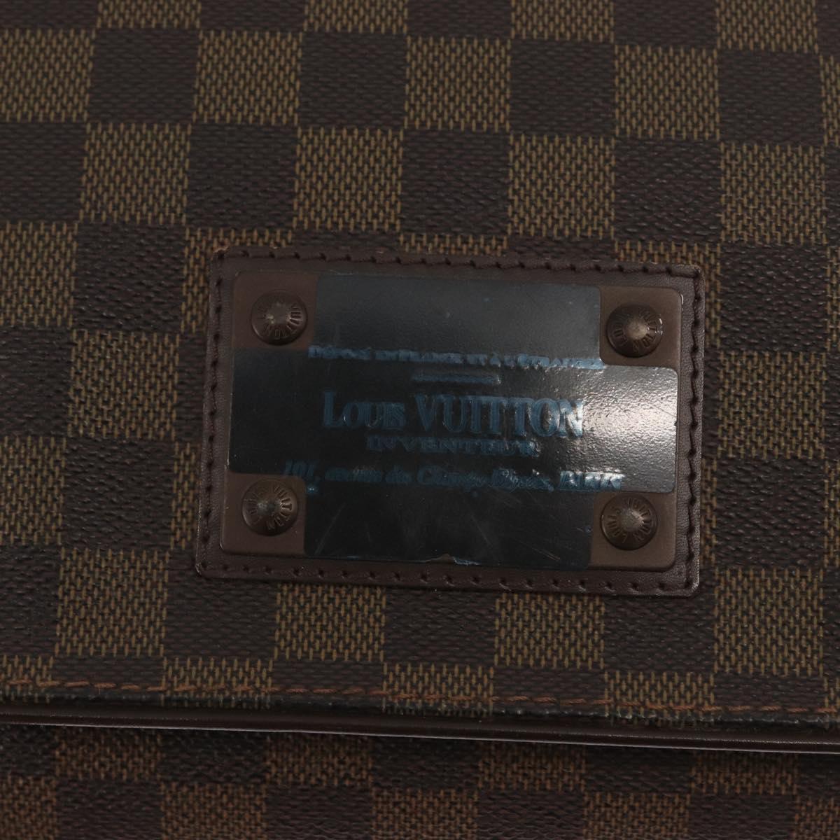 LOUIS VUITTON Damier Ebene Brooklyn MM Shoulder Bag N51211 LV Auth bs33156