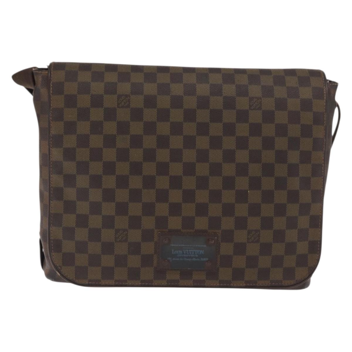 LOUIS VUITTON Damier Ebene Brooklyn MM Shoulder Bag N51211 LV Auth bs33156