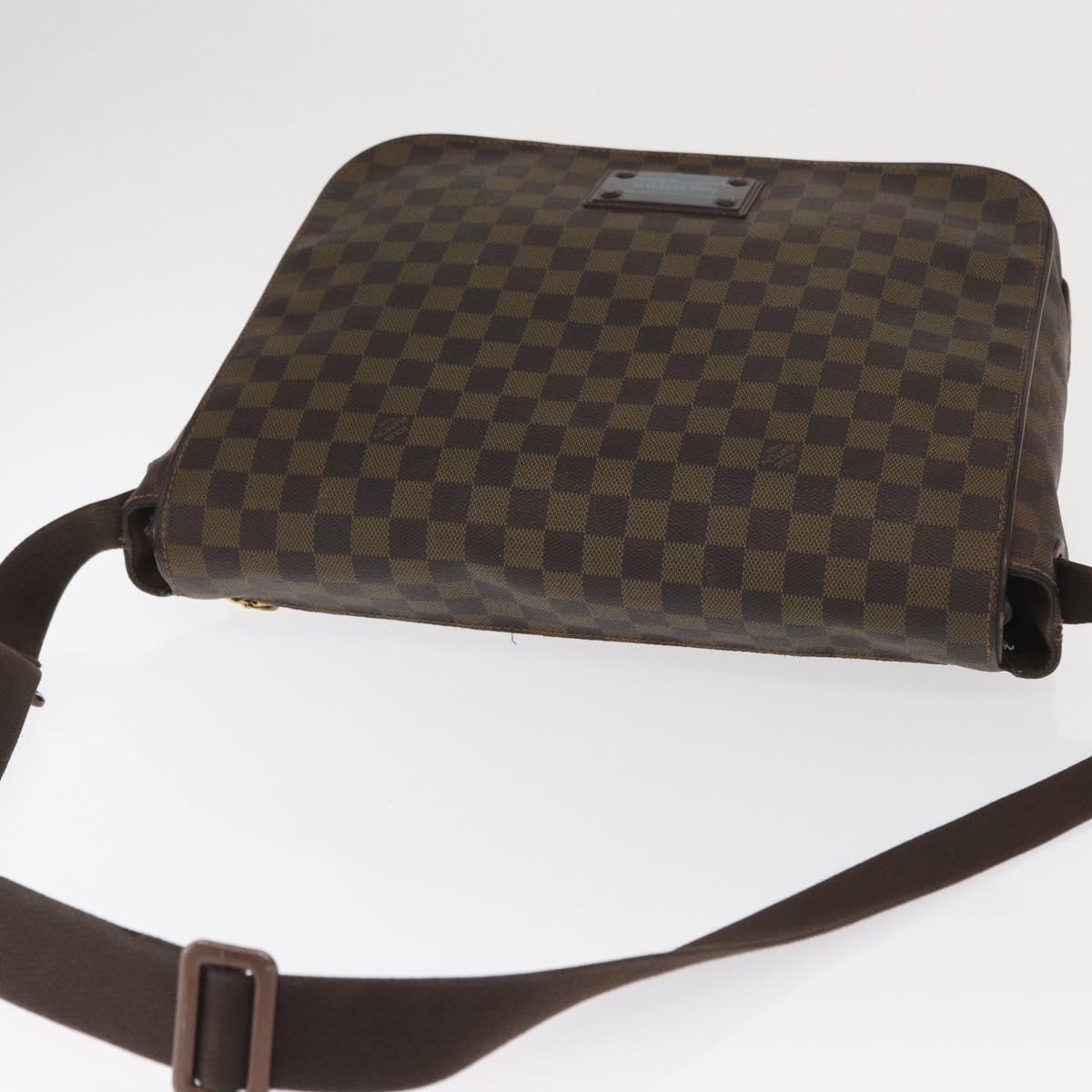 LOUIS VUITTON Damier Ebene Brooklyn MM Shoulder Bag N51211 LV Auth bs33156