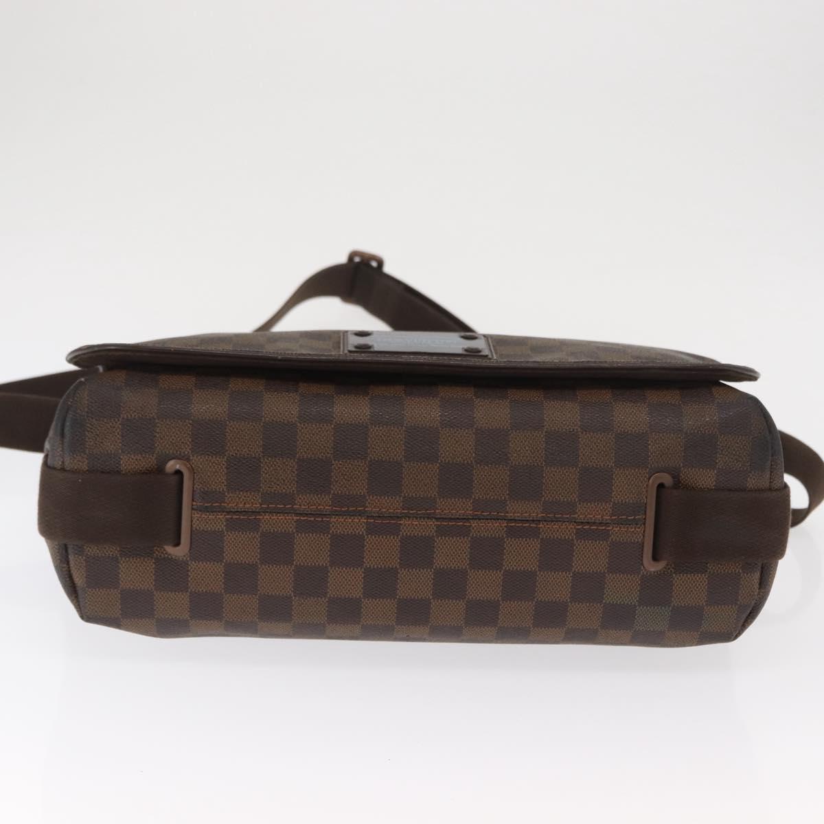 LOUIS VUITTON Damier Ebene Brooklyn MM Shoulder Bag N51211 LV Auth bs33156