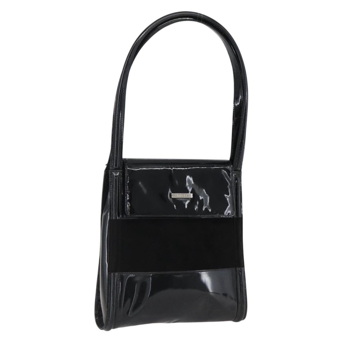 GUCCI Tote Bag Patent leather Black 007 2023 0231 Auth bs33161