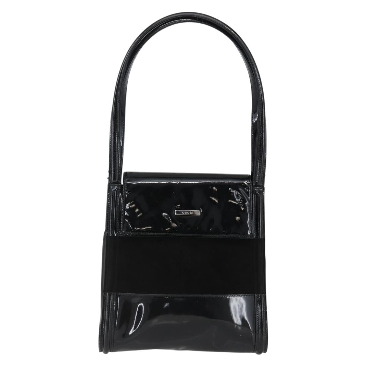 GUCCI Tote Bag Patent leather Black 007 2023 0231 Auth bs33161