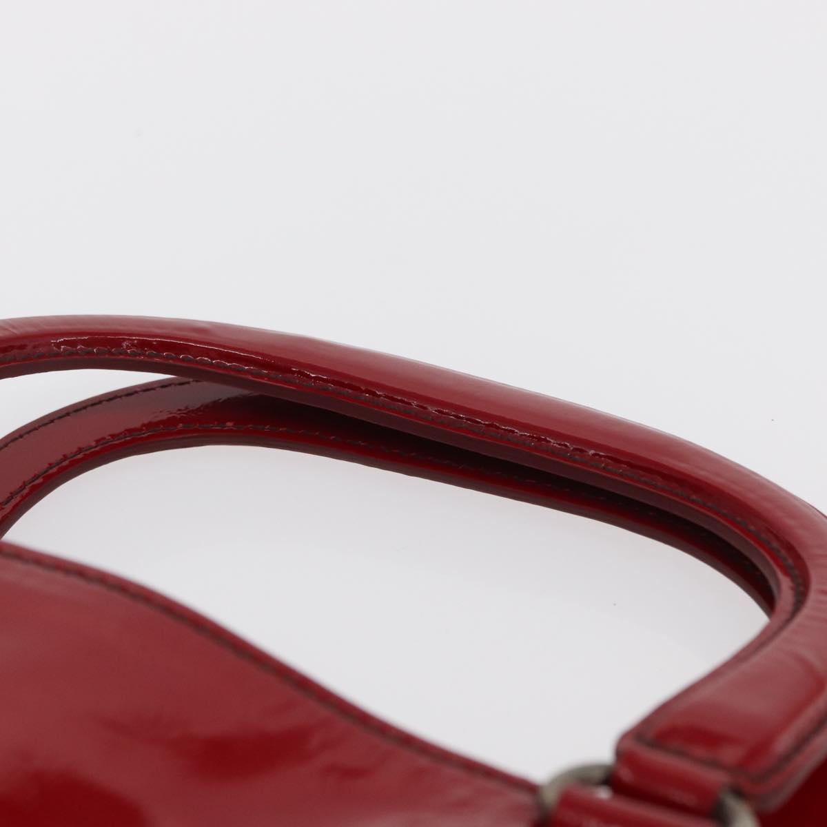 Miu Miu Hand Bag Patent leather Red Silver Auth bs33162