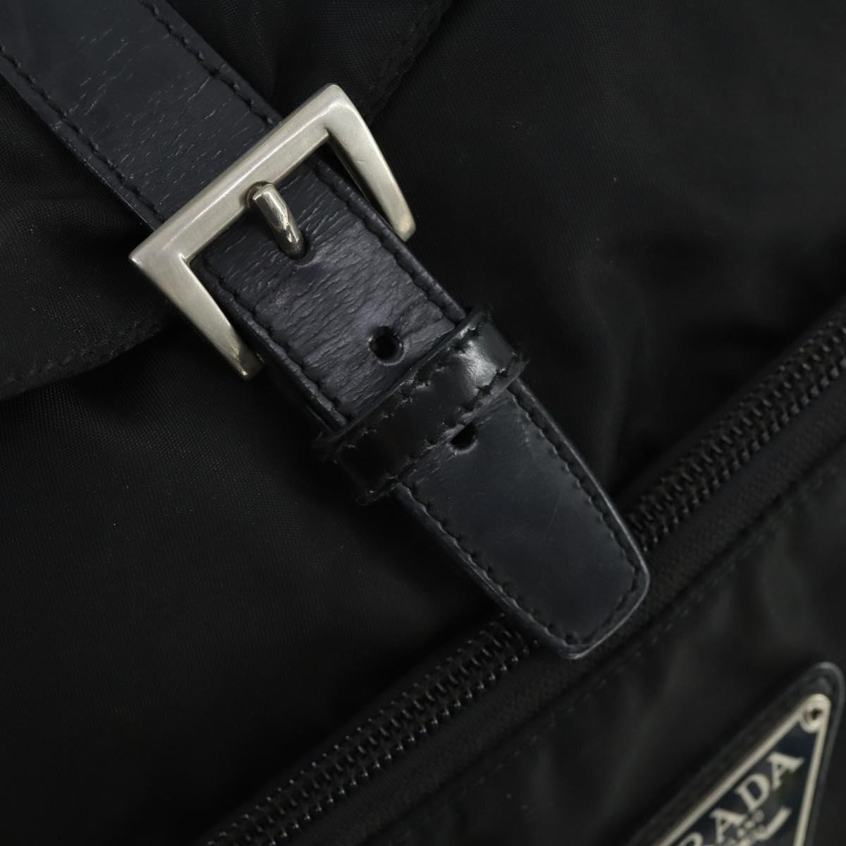 PRADA Backpack Nylon Black Silver Auth bs33169
