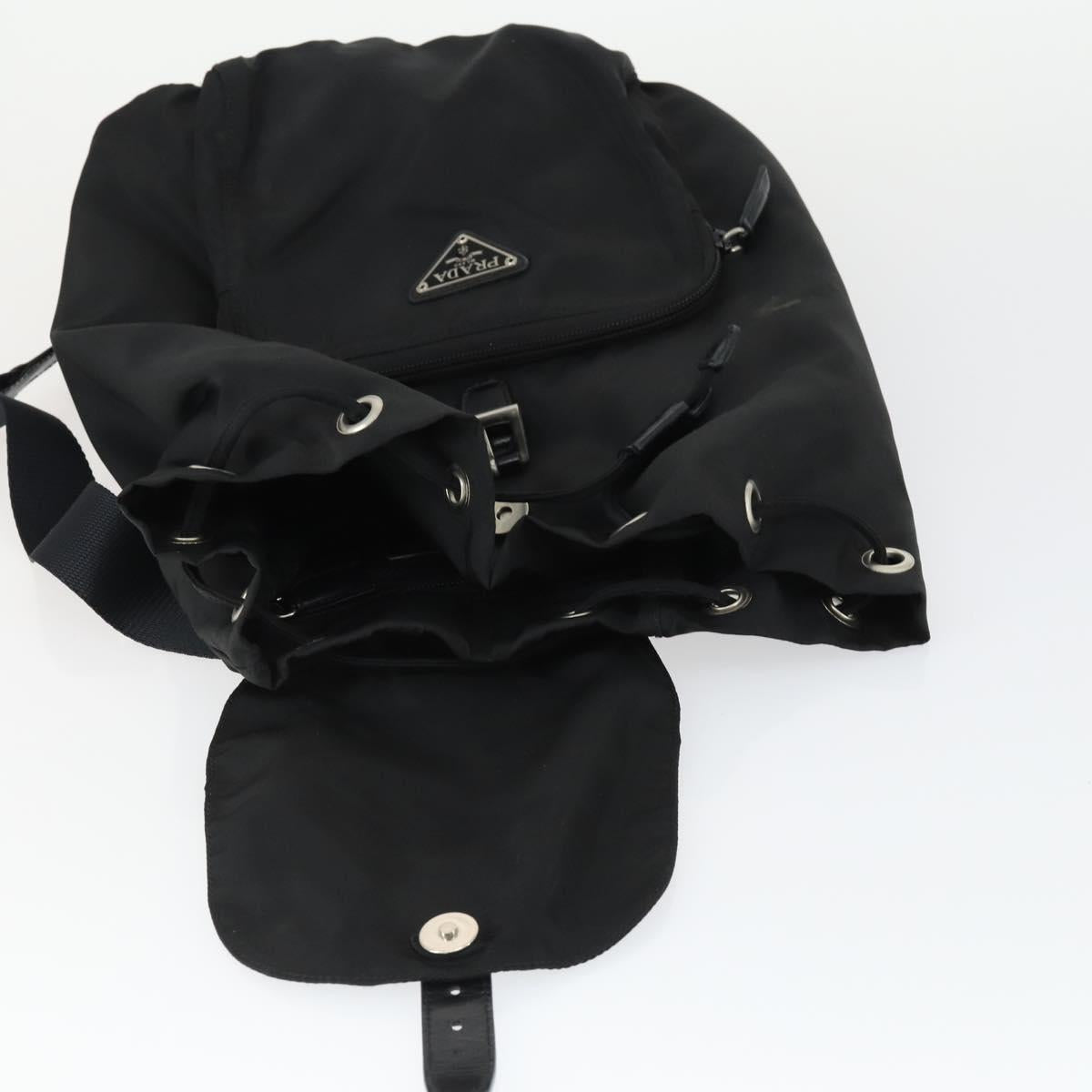 PRADA Backpack Nylon Black Silver Auth bs33169
