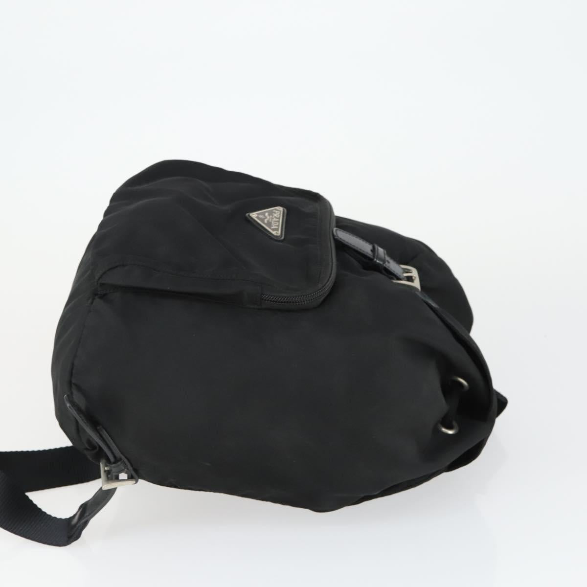 PRADA Backpack Nylon Black Silver Auth bs33169
