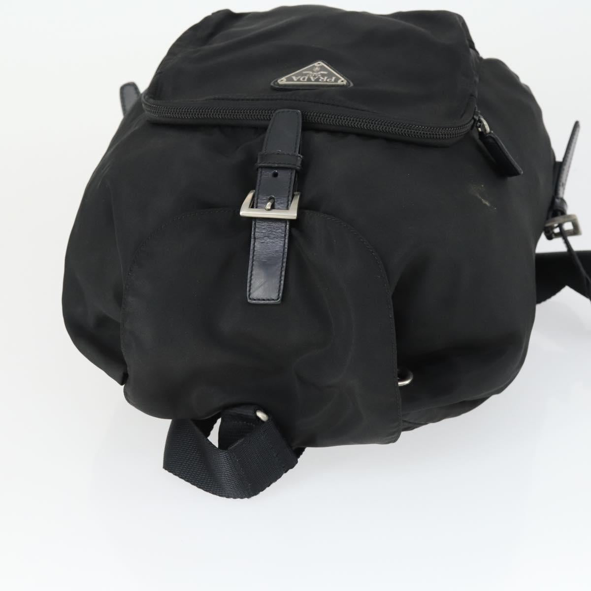 PRADA Backpack Nylon Black Silver Auth bs33169