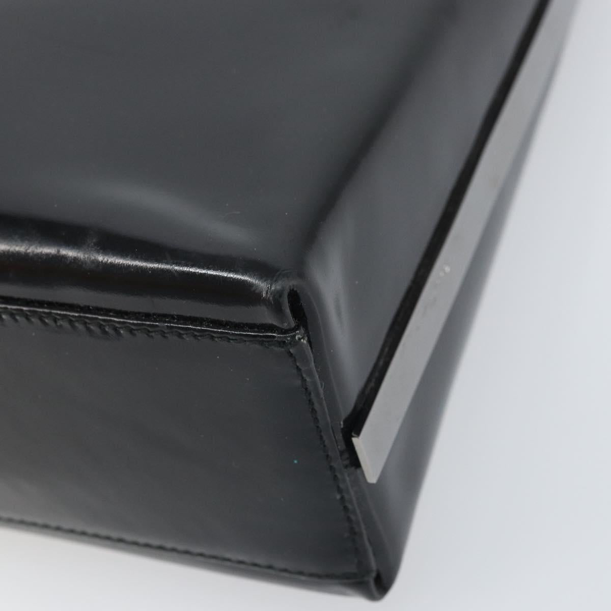 Salvatore Ferragamo Shoulder Bag Patent leather Black Silver Auth bs33174