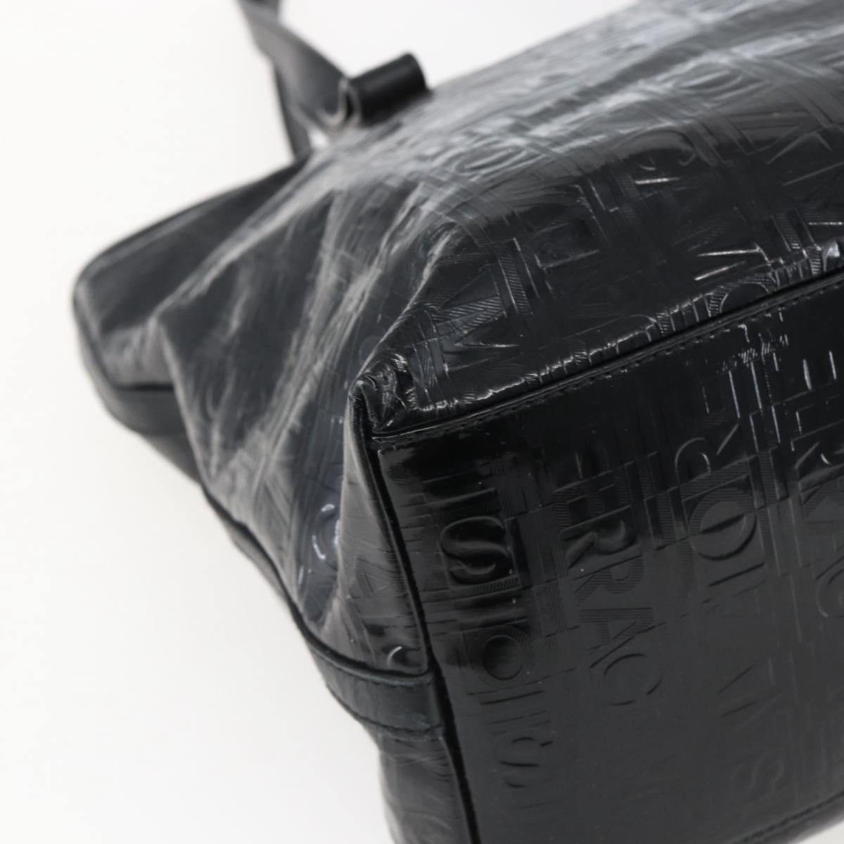 Salvatore Ferragamo Tote Bag Patent leather Black Silver Auth bs33176