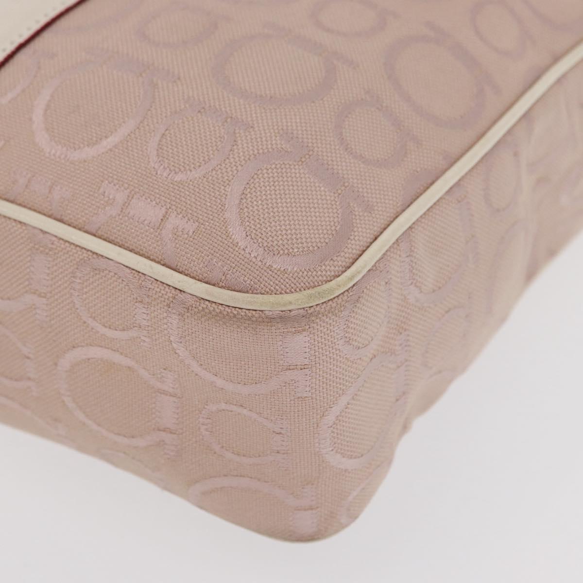 Salvatore Ferragamo Tote Bag Canvas Pink Silver Auth bs33177