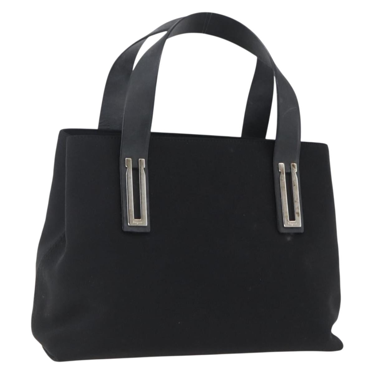 Salvatore Ferragamo Hand Bag Canvas Black 339933 Auth bs33179