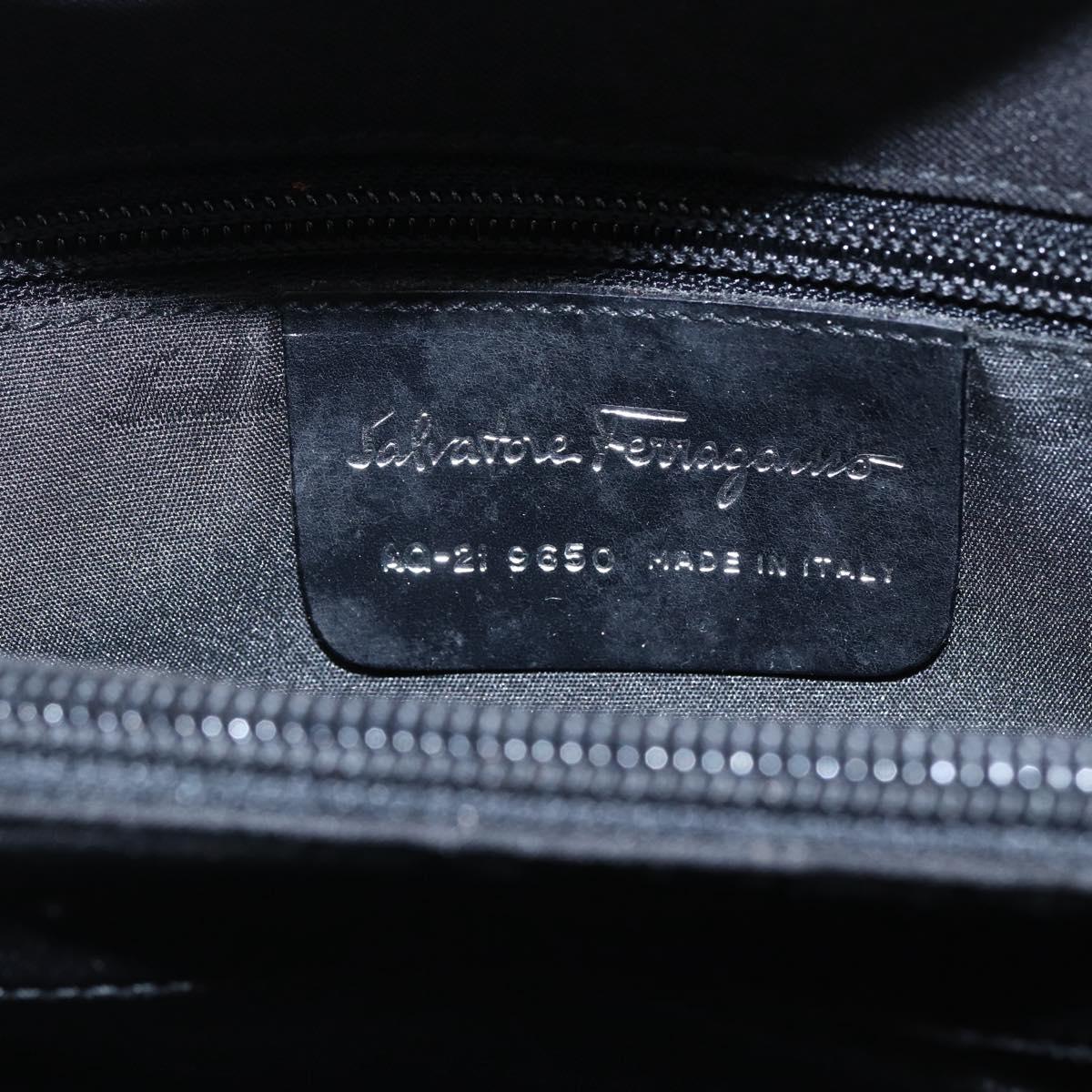 Salvatore Ferragamo Hand Bag Canvas Black 339933 Auth bs33179