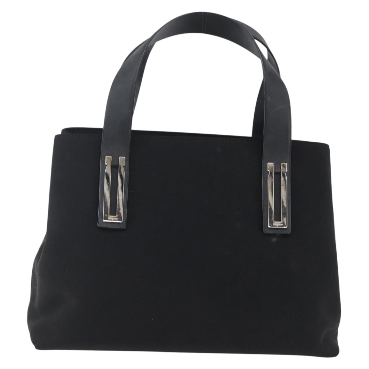 Salvatore Ferragamo Hand Bag Canvas Black 339933 Auth bs33179