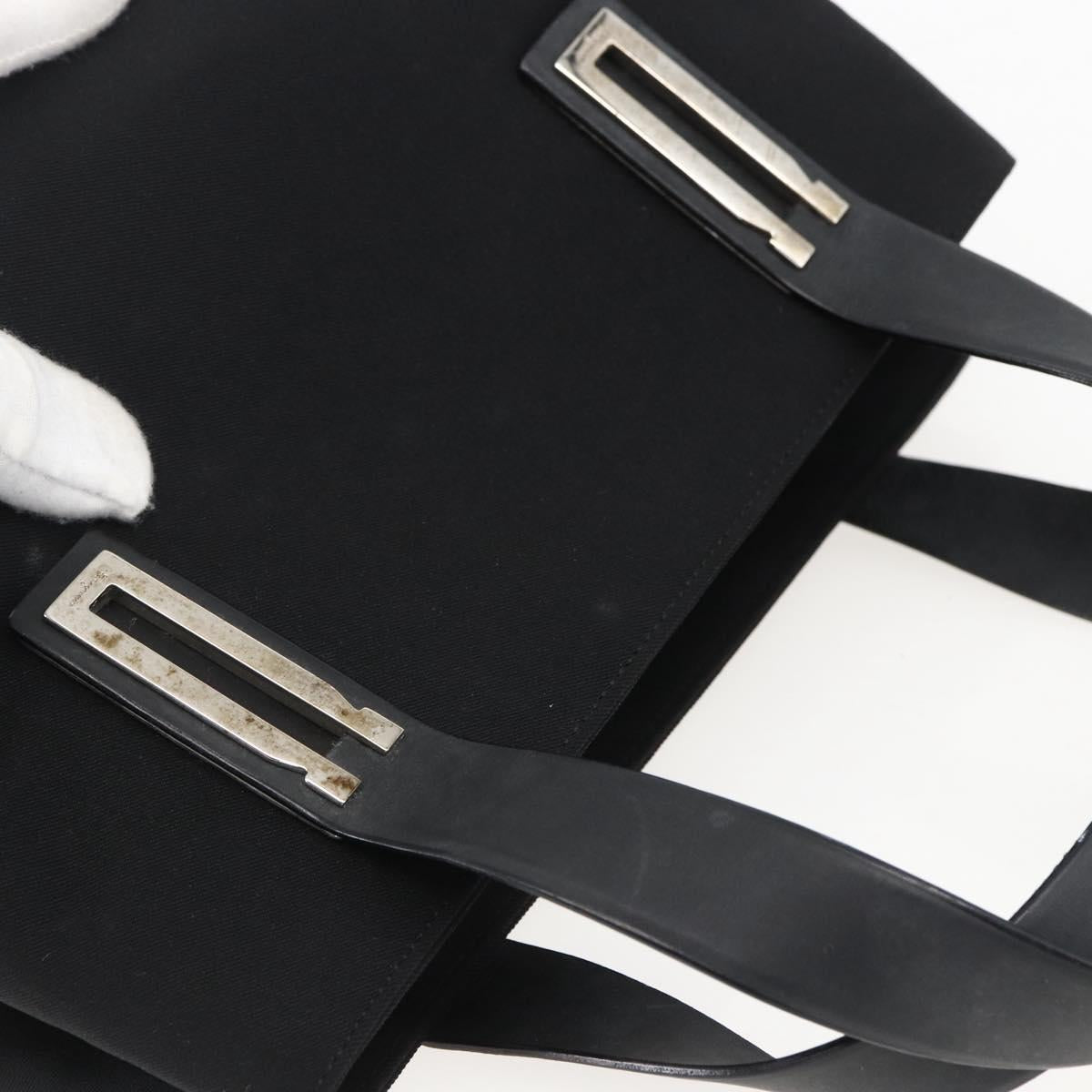 Salvatore Ferragamo Hand Bag Canvas Black 339933 Auth bs33179