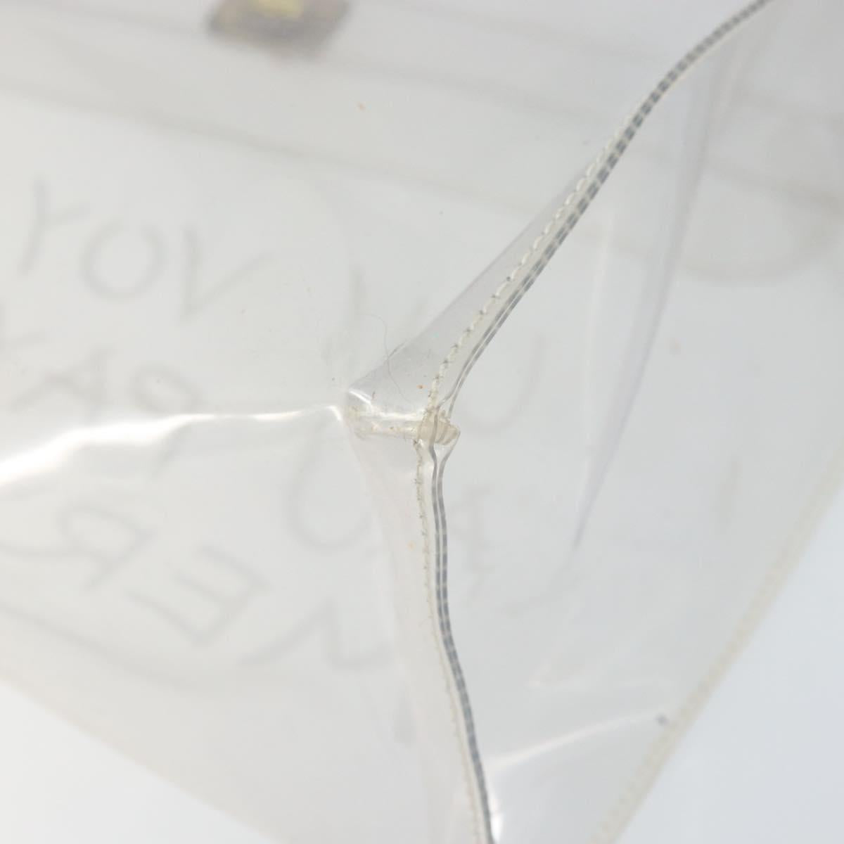 HERMES Vinyl Kelly Hand Bag Vinyl Clear Auth bs33185
