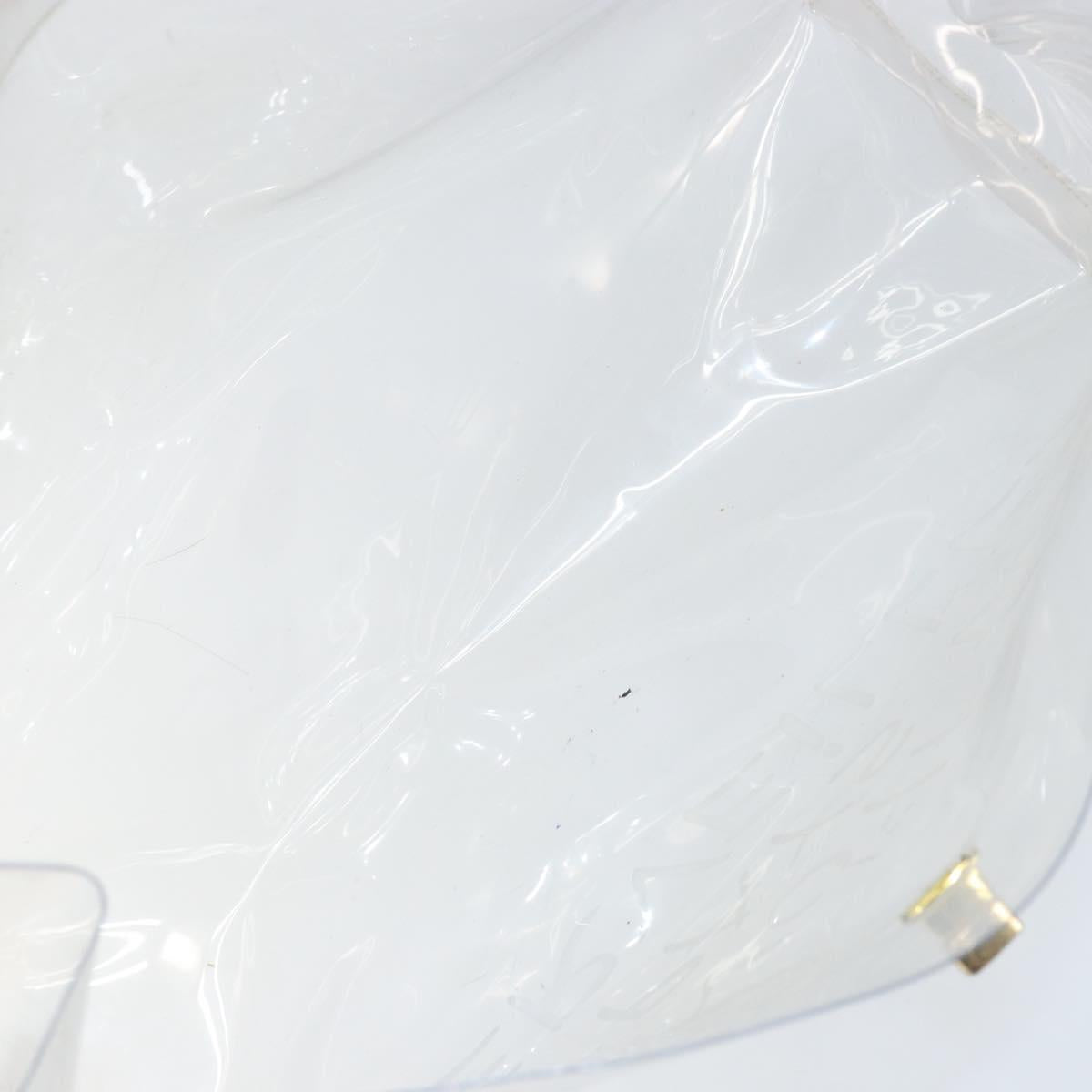 HERMES Vinyl Kelly Hand Bag Vinyl Clear Auth bs33185
