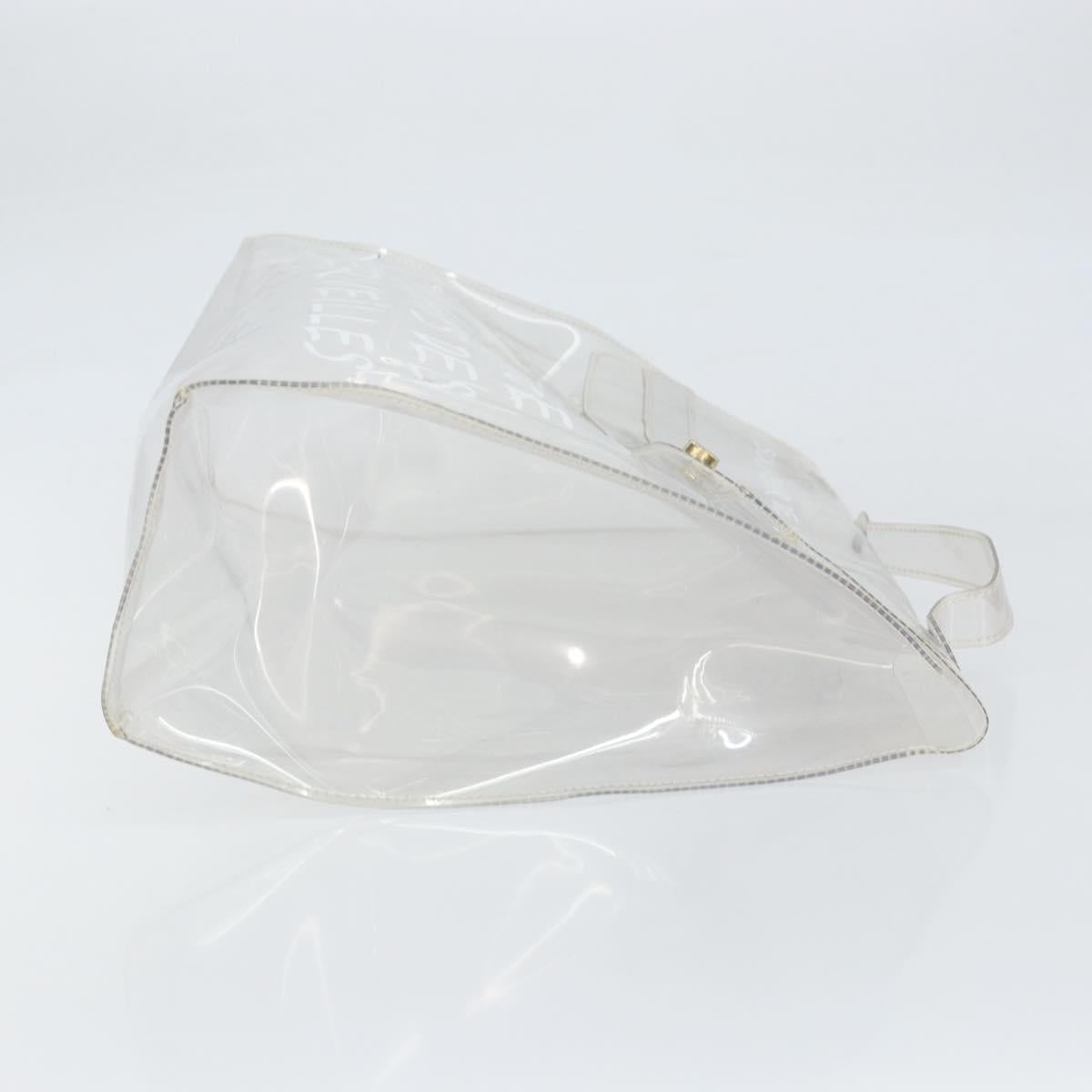 HERMES Vinyl Kelly Hand Bag Vinyl Clear Auth bs33185