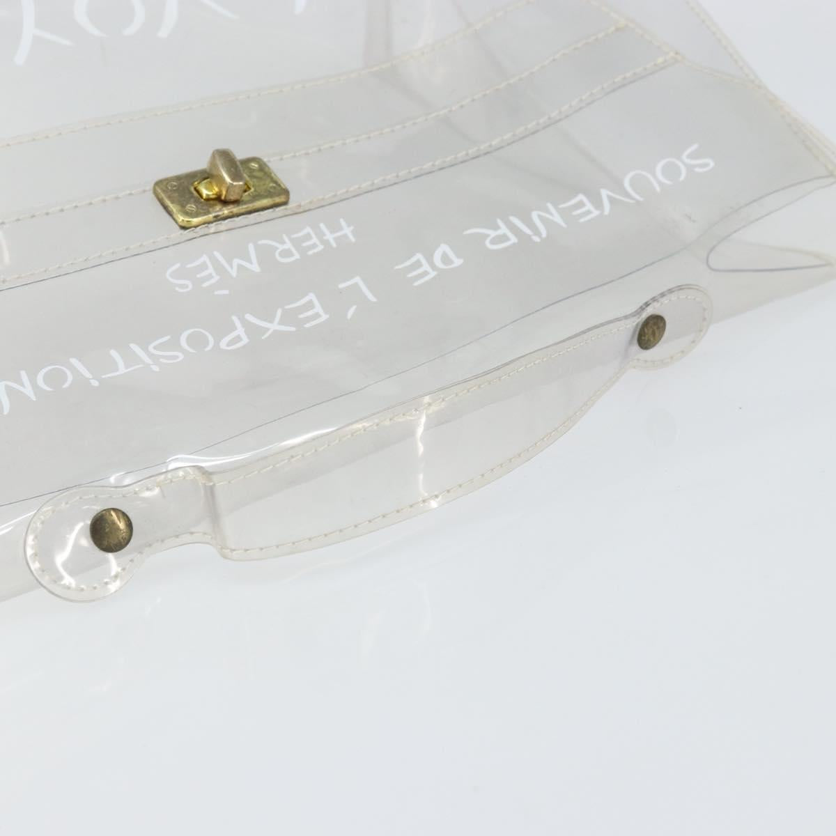 HERMES Vinyl Kelly Hand Bag Vinyl Clear Auth bs33185