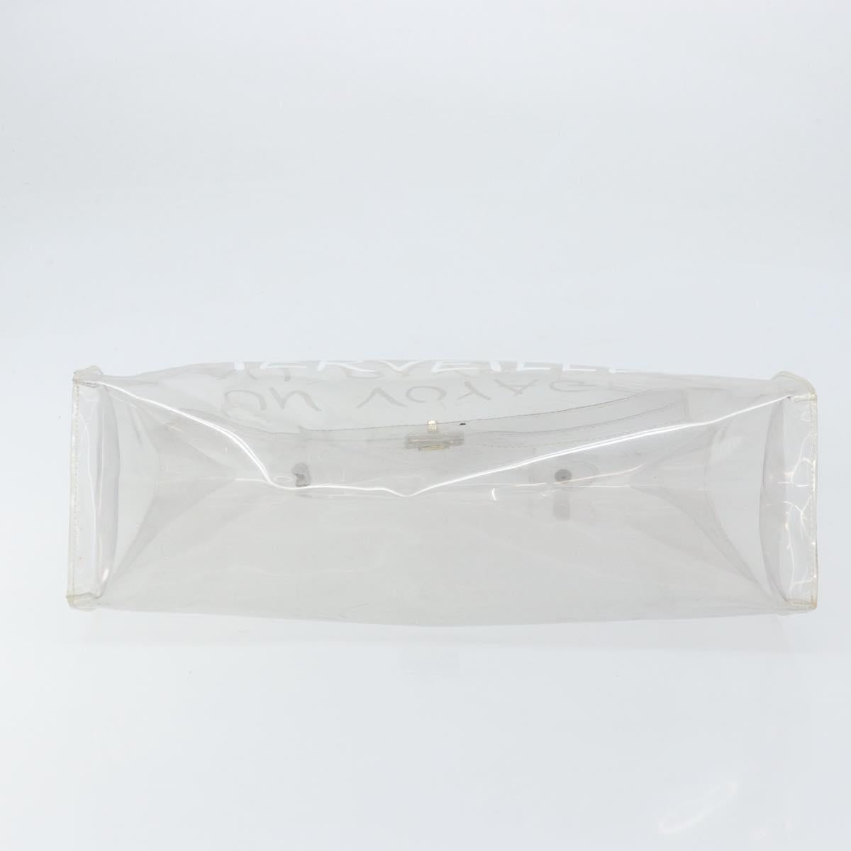 HERMES Vinyl Kelly Hand Bag Vinyl Clear Auth bs33185