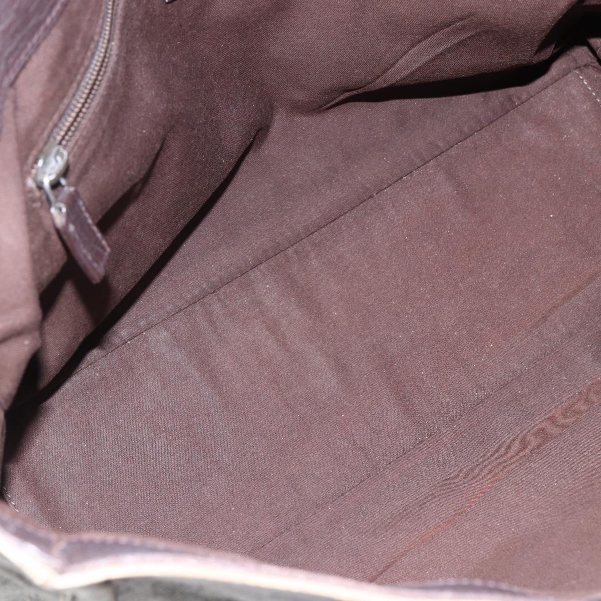 GUCCI GG Supreme Tote Bag PVC Beige Silver 141624 Auth bs33190