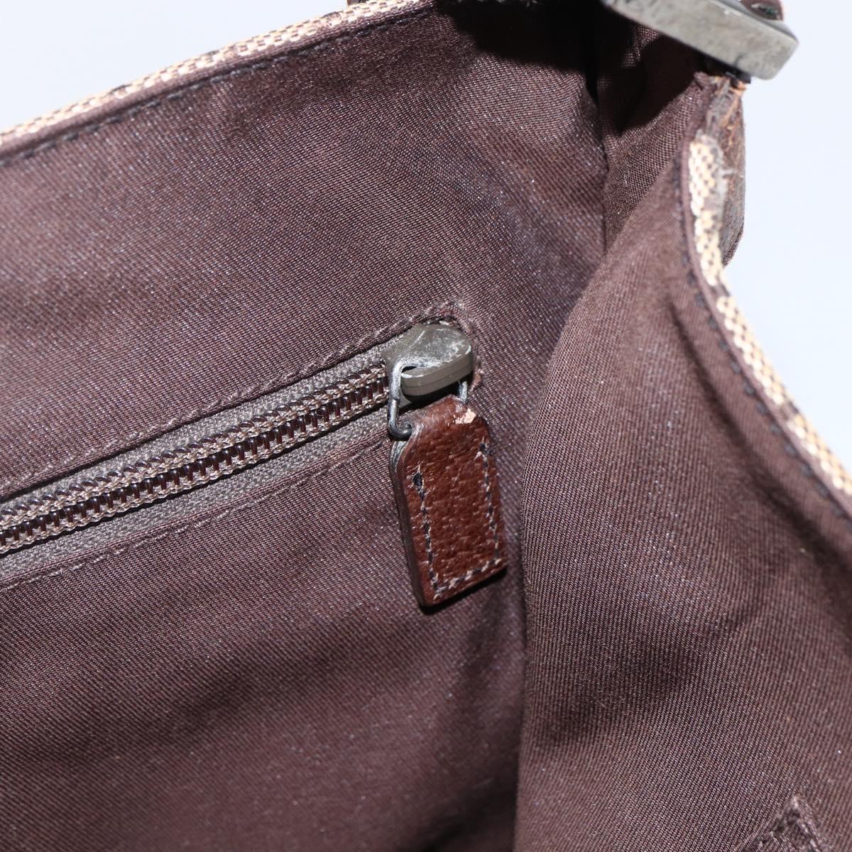 GUCCI GG Canvas Shoulder Bag Beige Silver 146236 Auth bs33191