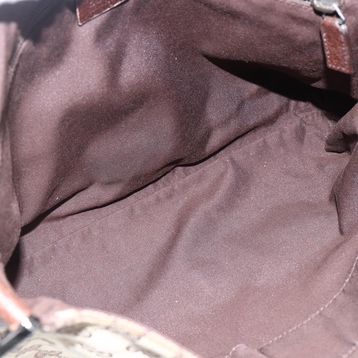 GUCCI GG Canvas Shoulder Bag Beige Silver 146236 Auth bs33191