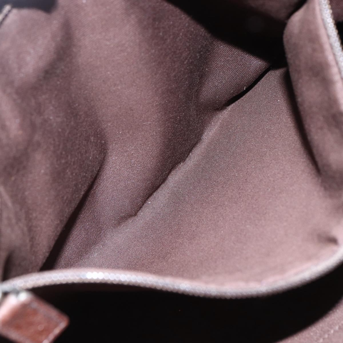 GUCCI GG Canvas Shoulder Bag Beige Silver 146236 Auth bs33191