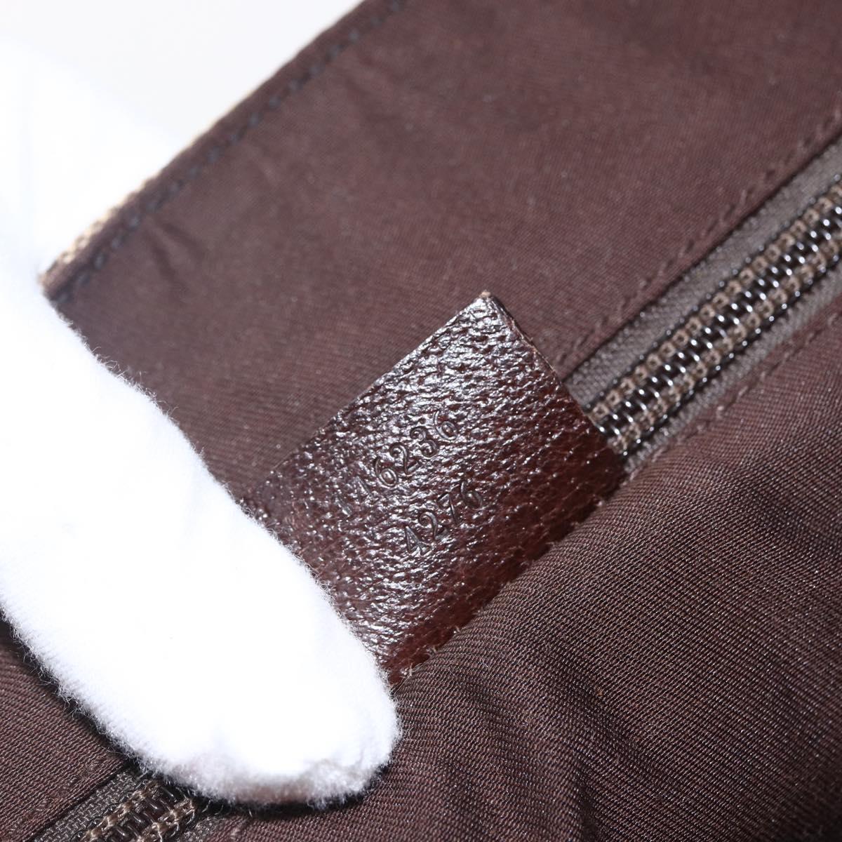 GUCCI GG Canvas Shoulder Bag Beige Silver 146236 Auth bs33191