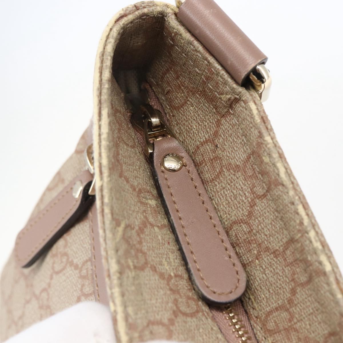 GUCCI GG Supreme Shoulder Bag PVC Pink Gold 295257 Auth bs33194