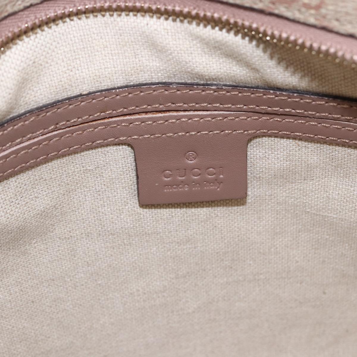 GUCCI GG Supreme Shoulder Bag PVC Pink Gold 295257 Auth bs33194