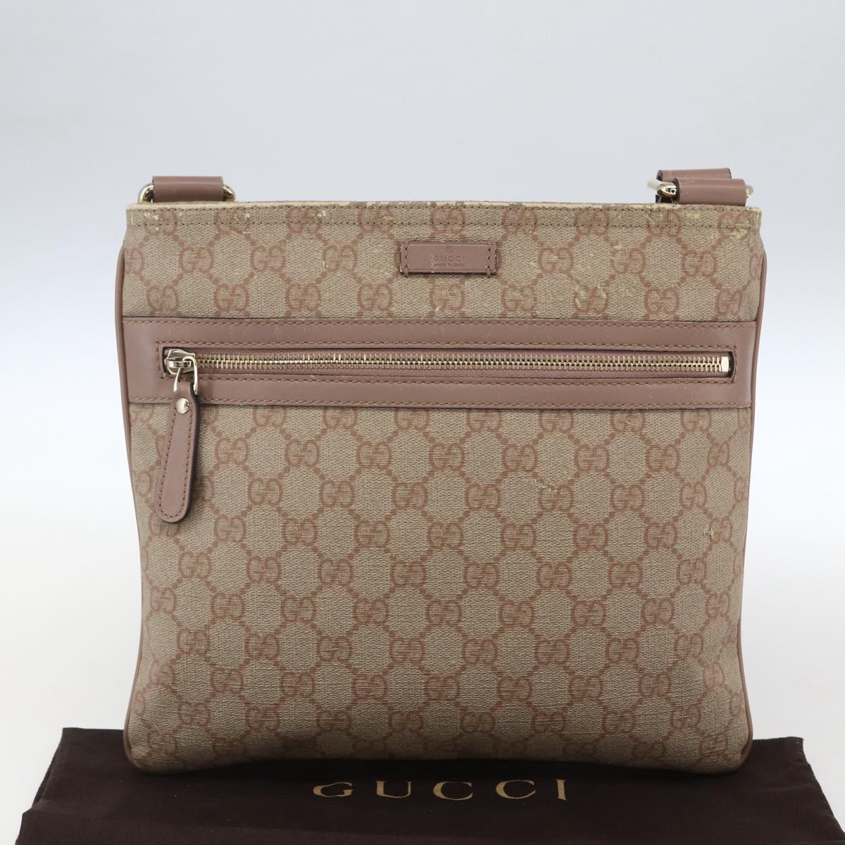 GUCCI GG Supreme Shoulder Bag PVC Pink Gold 295257 Auth bs33194