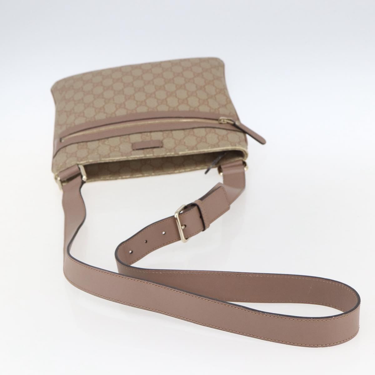 GUCCI GG Supreme Shoulder Bag PVC Pink Gold 295257 Auth bs33194
