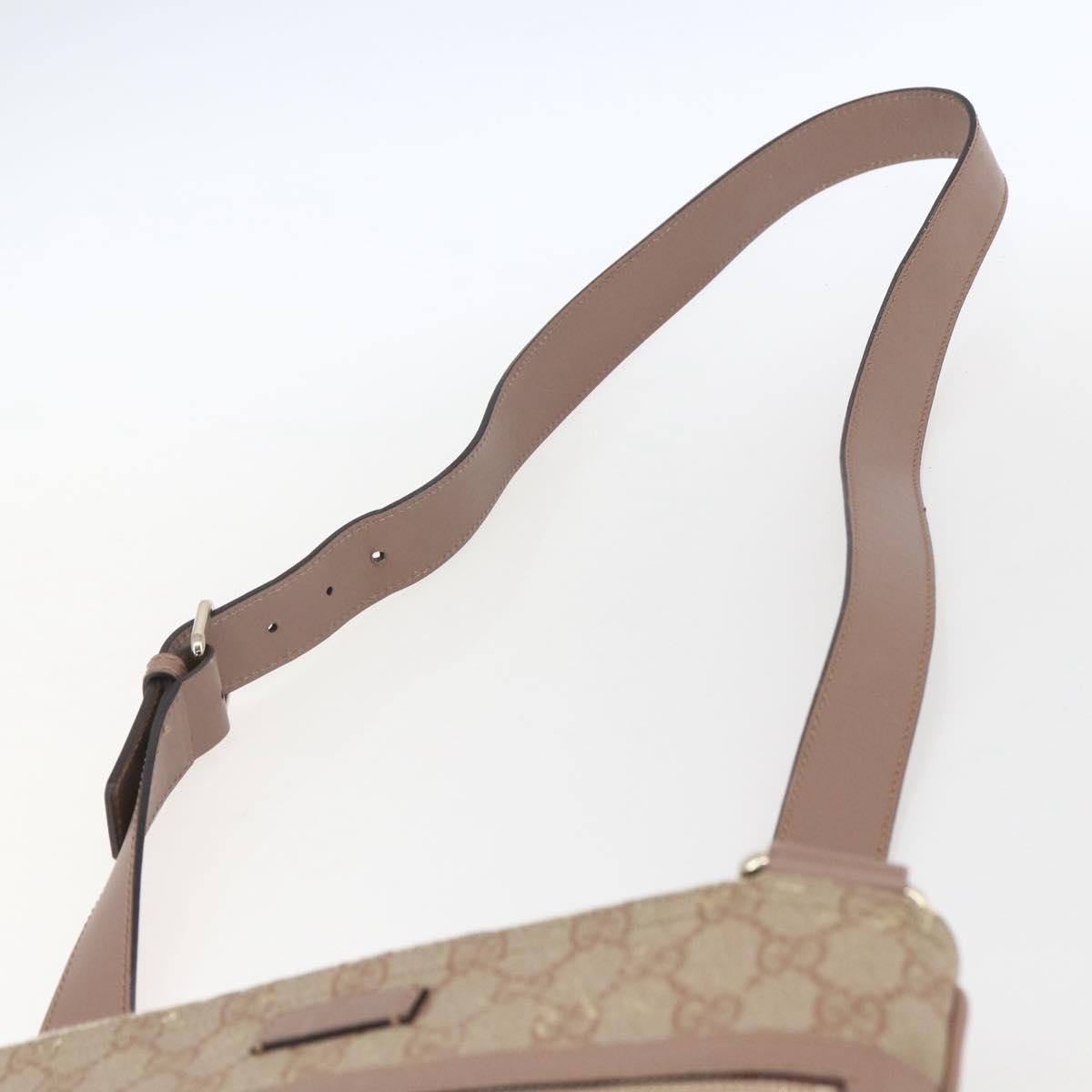 GUCCI GG Supreme Shoulder Bag PVC Pink Gold 295257 Auth bs33194