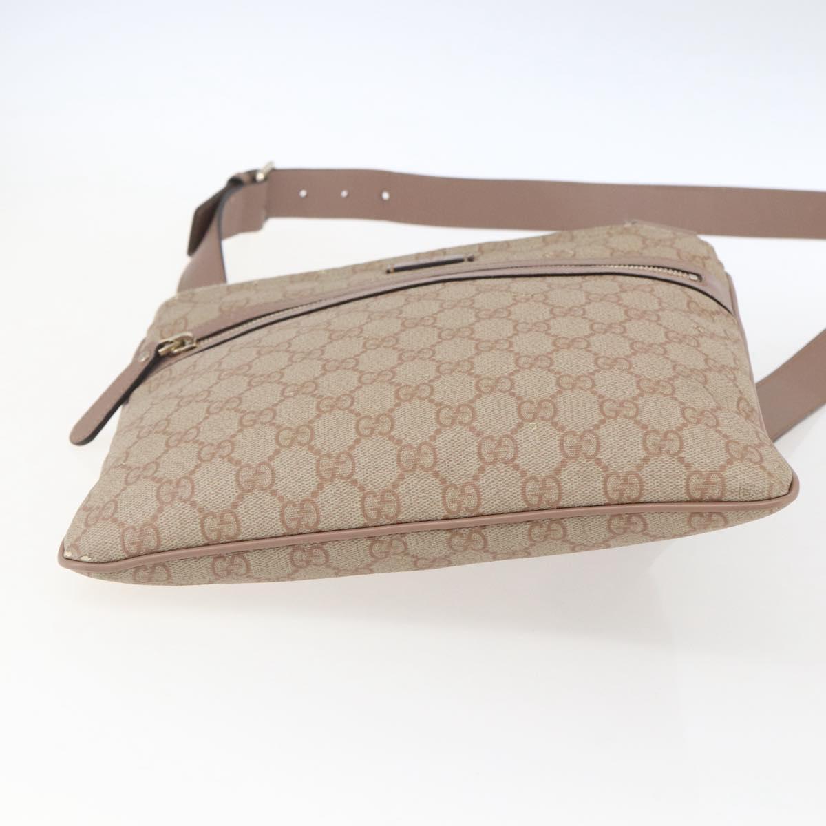 GUCCI GG Supreme Shoulder Bag PVC Pink Gold 295257 Auth bs33194