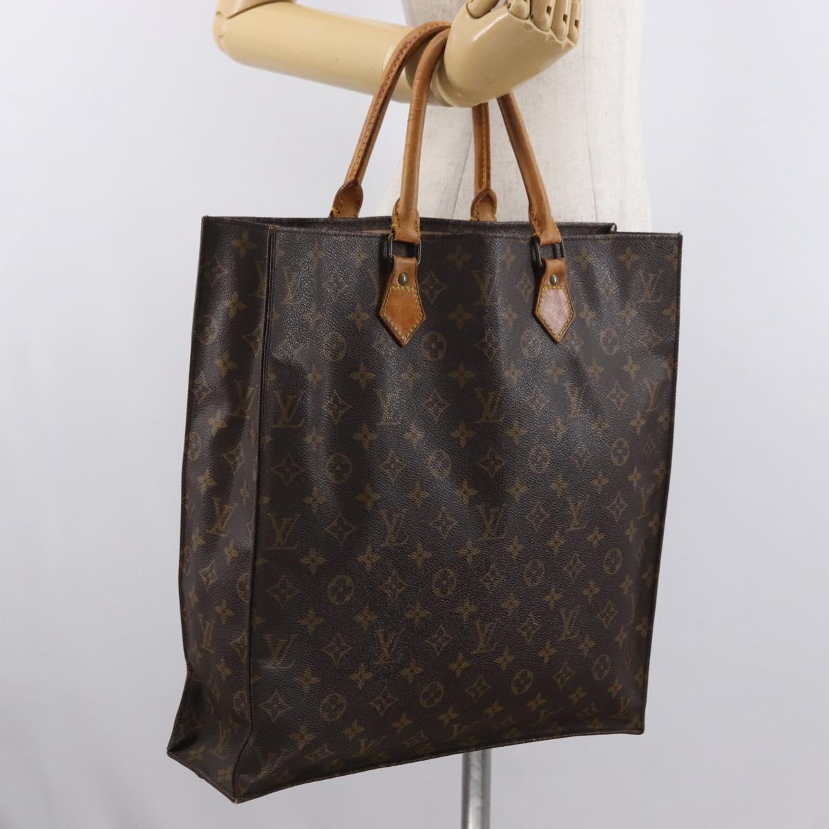 LOUIS VUITTON Monogram Sac Plat Hand Bag M51140 LV Auth bs33196