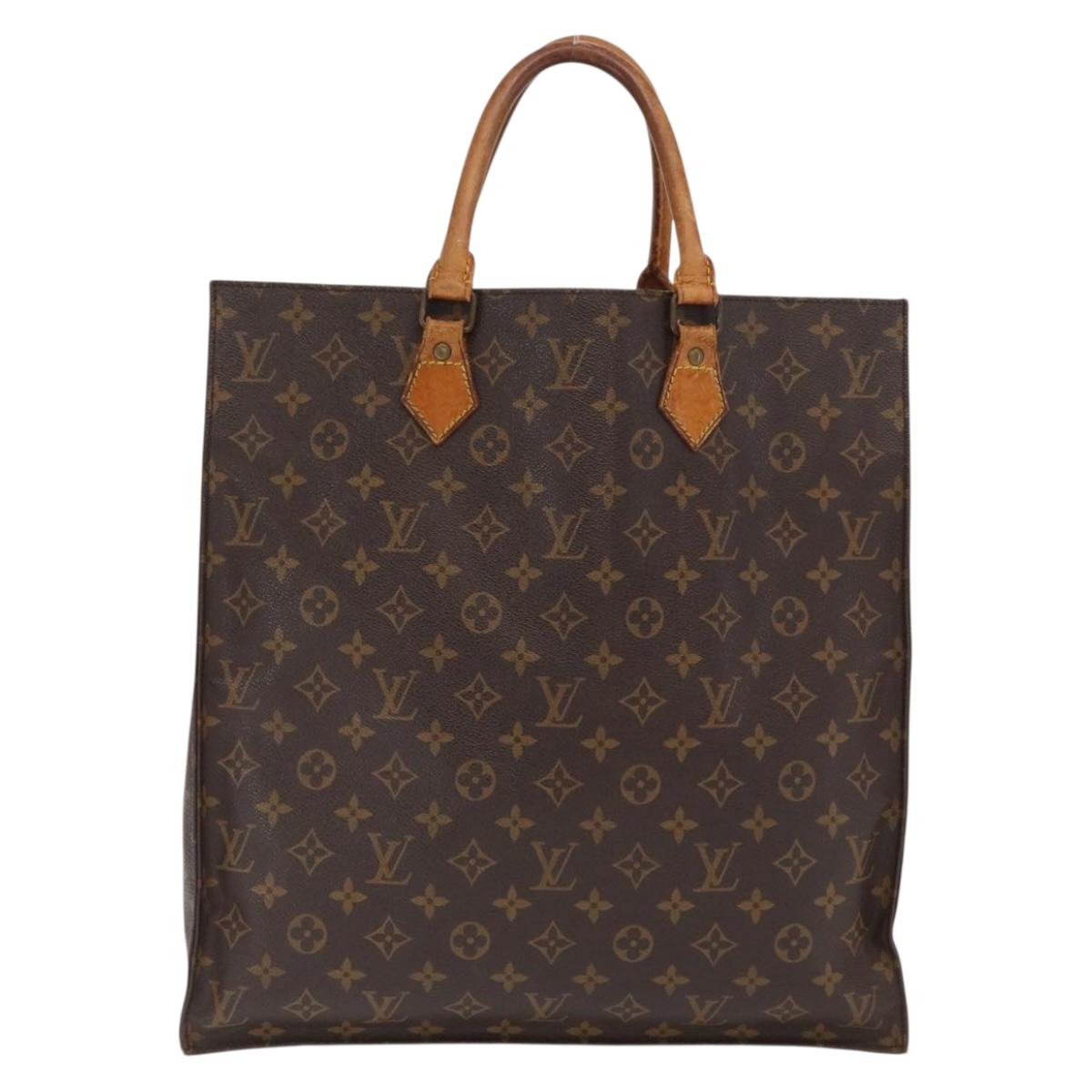 LOUIS VUITTON Monogram Sac Plat Hand Bag M51140 LV Auth bs33196