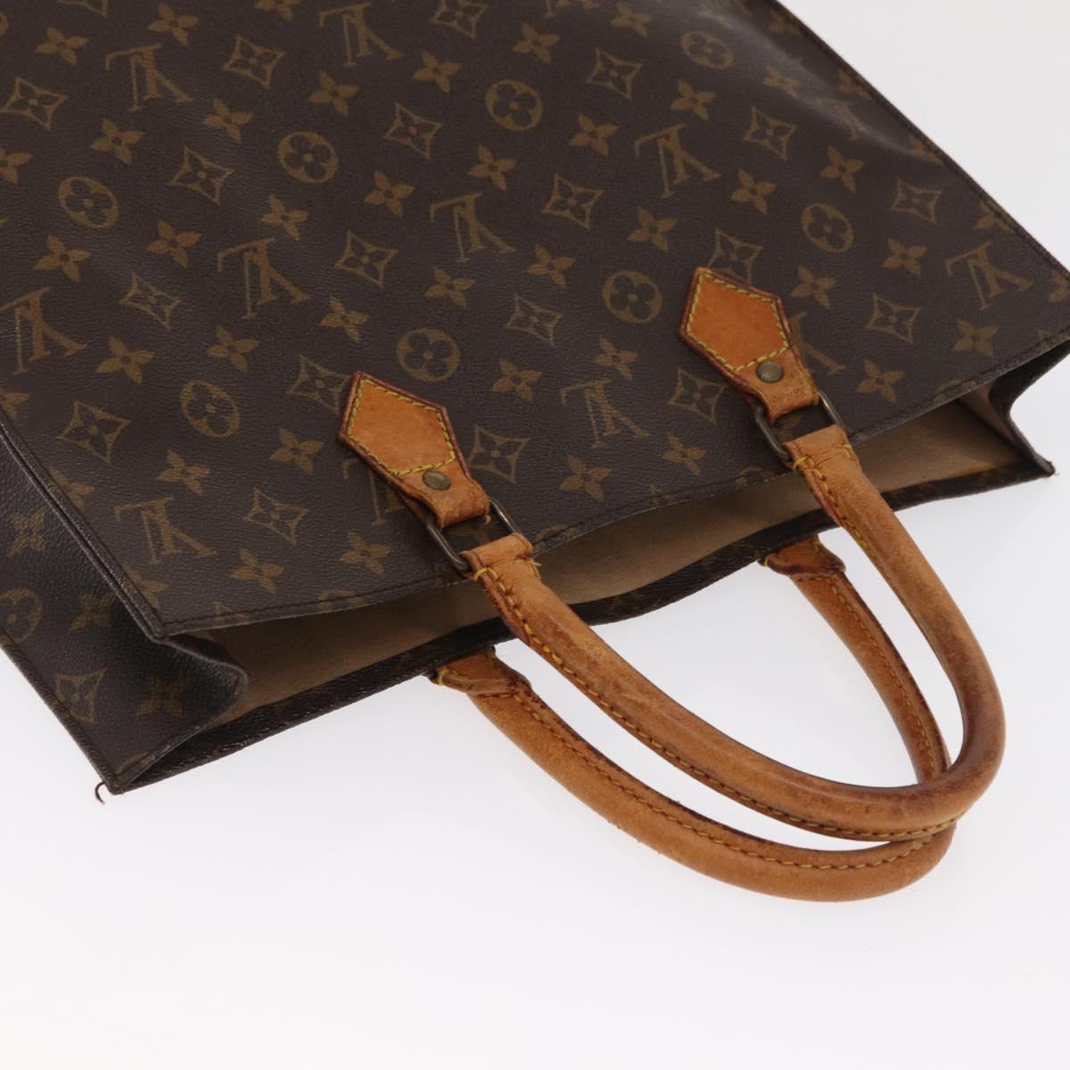 LOUIS VUITTON Monogram Sac Plat Hand Bag M51140 LV Auth bs33196