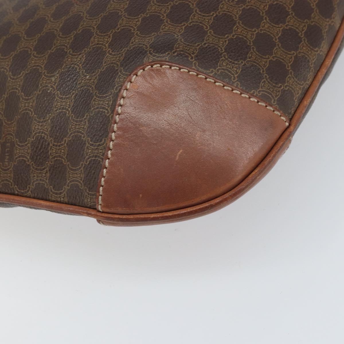 CELINE Macadam Canvas Tote Bag PVC Leather Brown Gold Auth bs33206